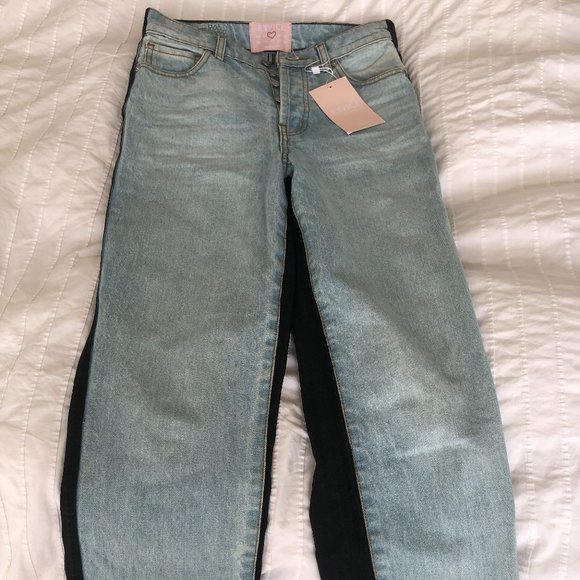 Straight Leg Two- toned Jeans - Picture 1 of 3